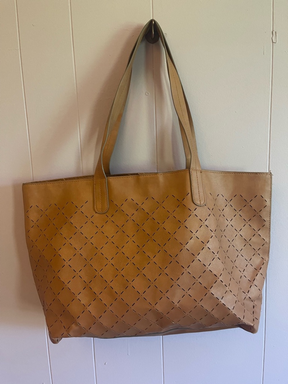 Universal Thread Tan Laser-Cut Diamond Tote